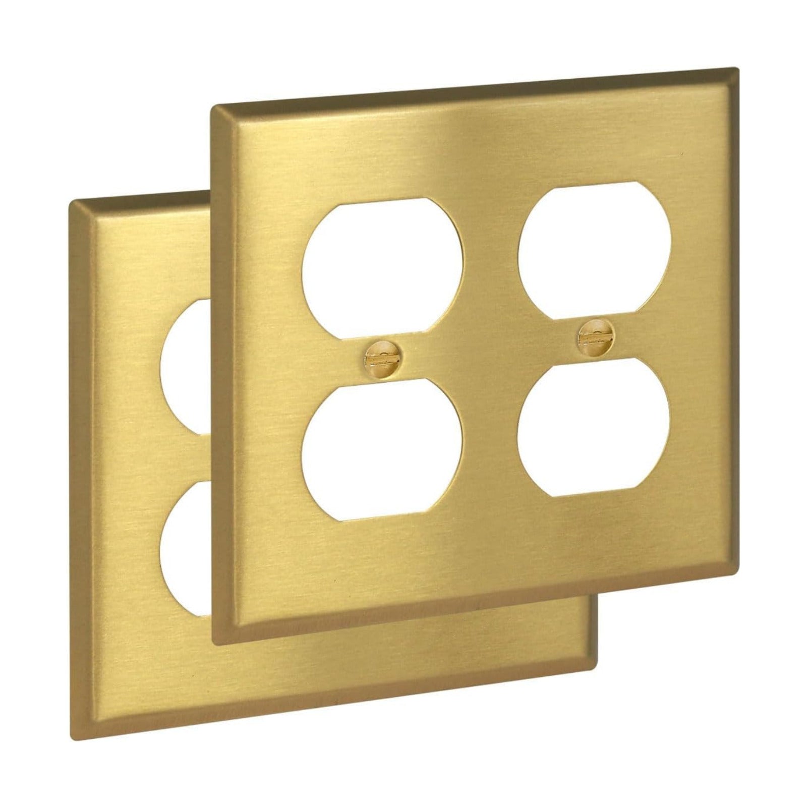 Rio Salto BRASS Decorative Outlet Covers Light Switch Cover 2 Duplex Outlet Covers Double Duplex Wall Plate Brushed