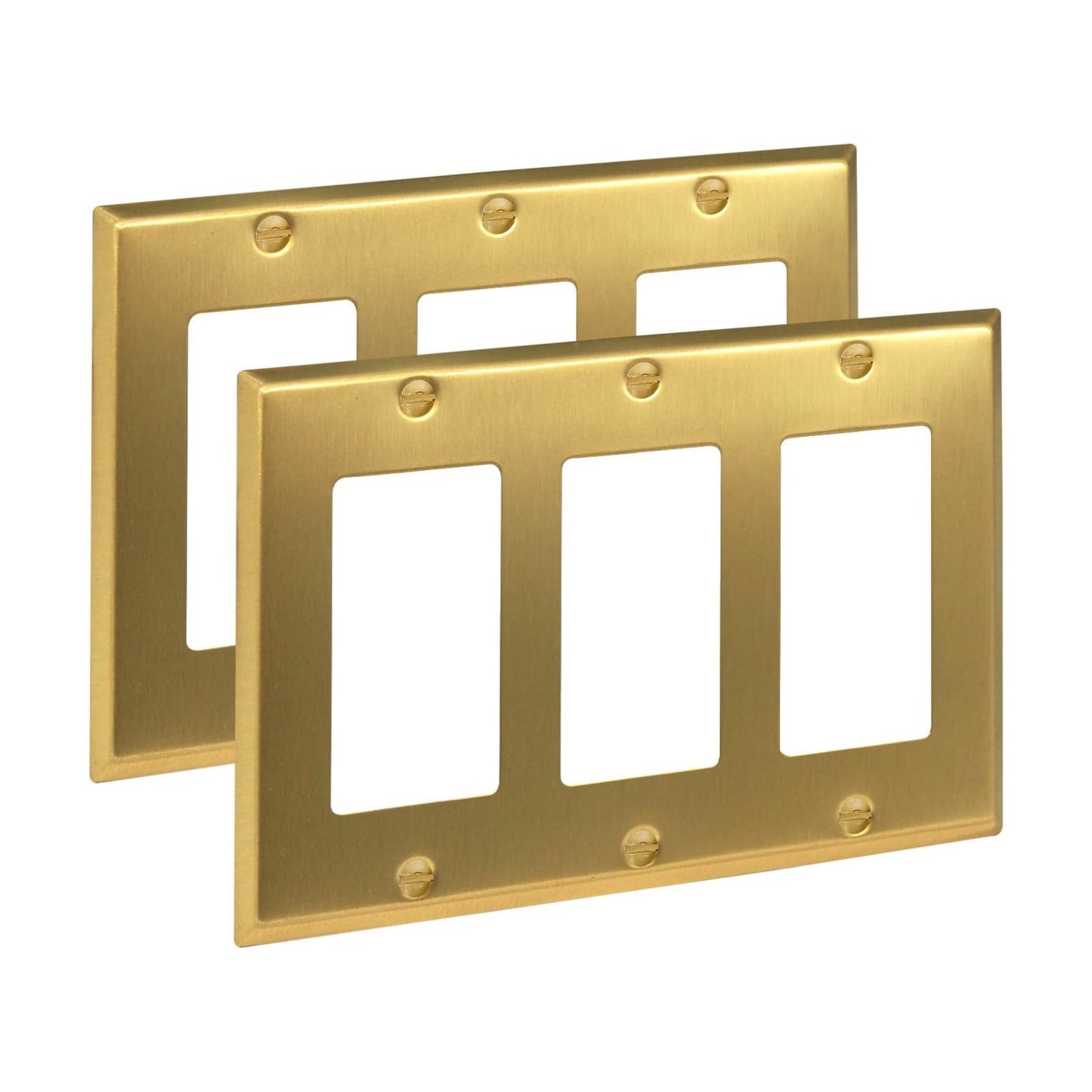 Rio Salto BRASS Signature Collection Brushed Brass Gold Metal Outlet Cover, Decorative Light Switch Cover Plate Wall