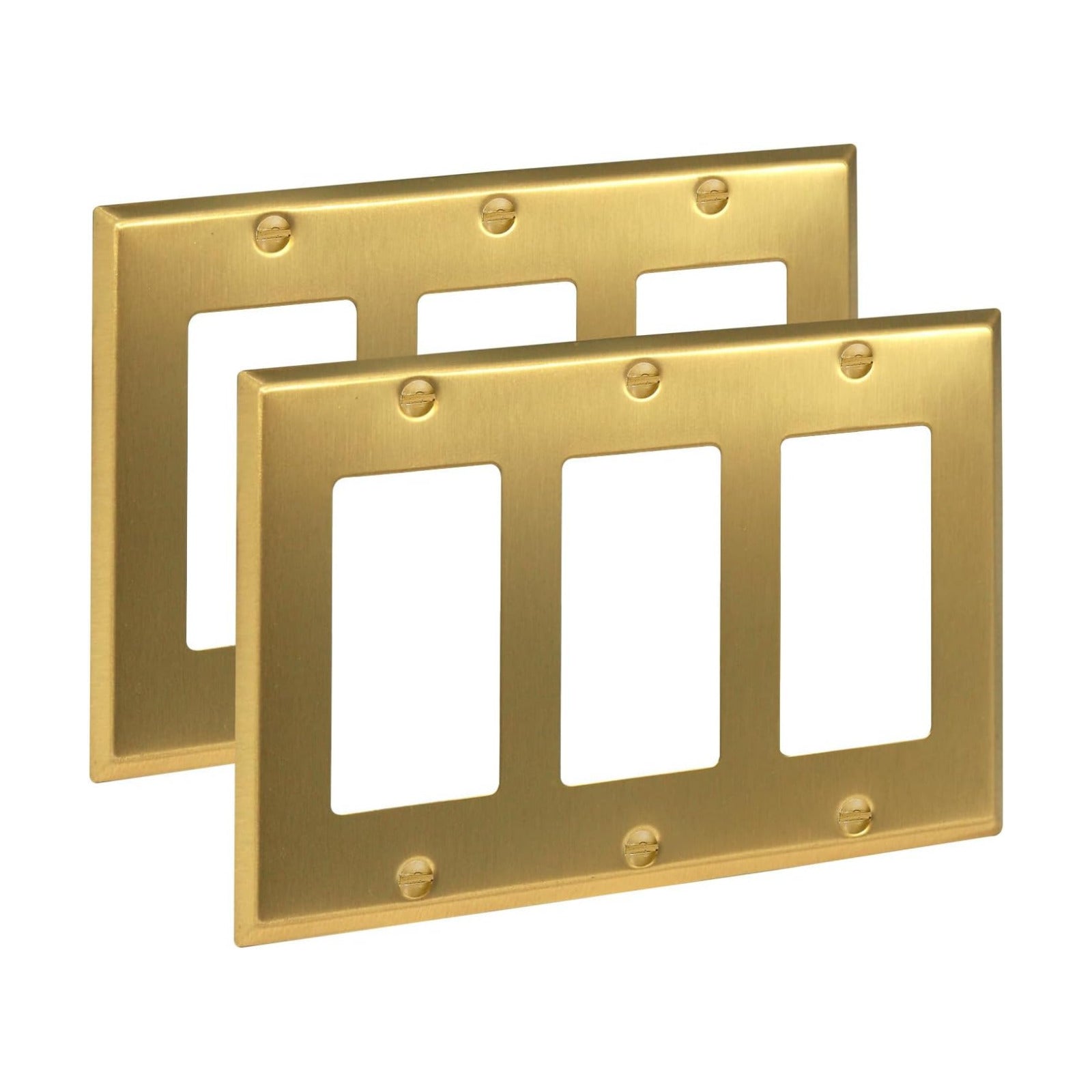 Rio Salto BRASS Signature Collection Brushed Brass Gold Metal Outlet Cover, Decorative Light Switch Cover Plate Wall