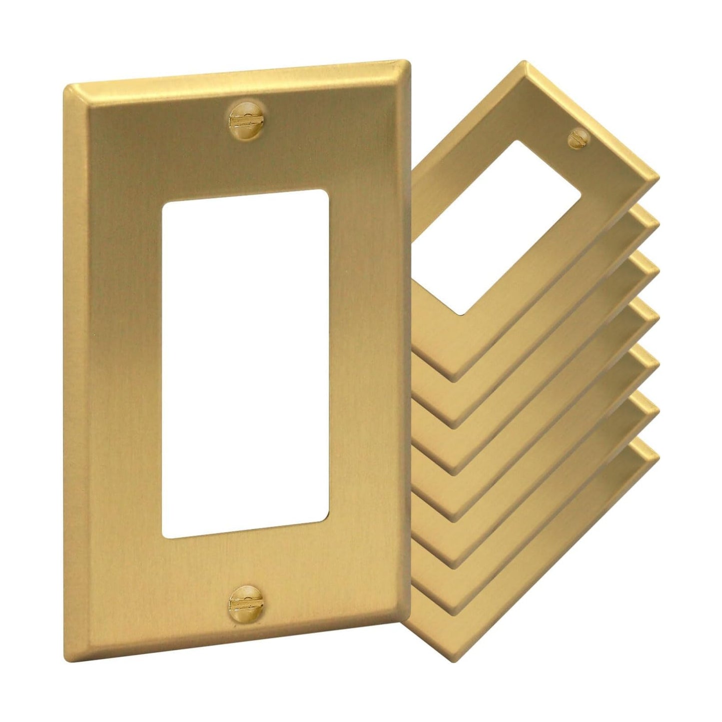 Rio Salto BRASS Signature Collection Brushed Brass Gold Metal Outlet Cover, Decorative Light Switch Cover Plate Wall