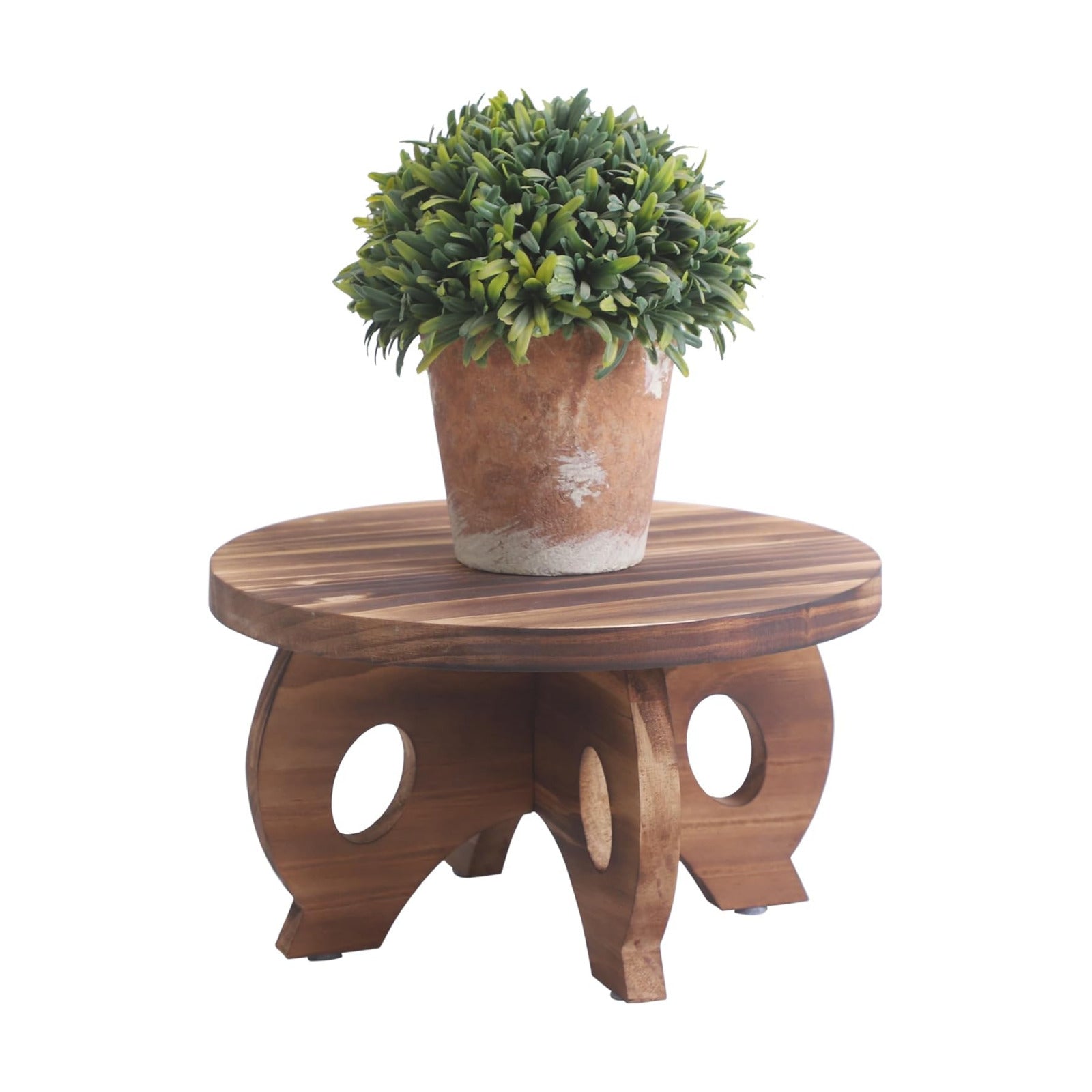 Plant Stand Indoor Wooden Plant Stool Round Stand Risers for Decor Plant Pedestal Stand / Brown