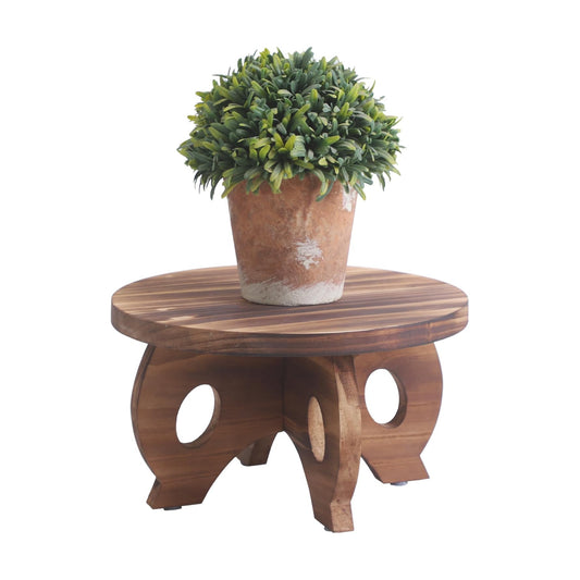 Plant Stand Indoor Wooden Plant Stool Round Stand Risers for Decor Plant Pedestal Stand / Brown