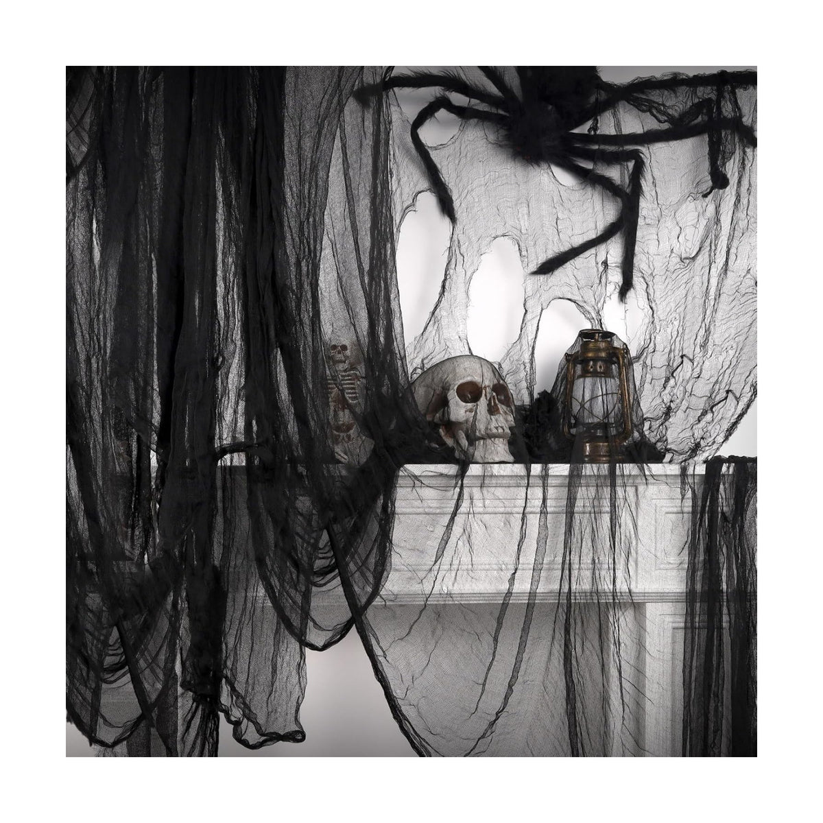 410 x 80 in Halloween Creepy Cloth for Yard and Outdoor Decorations,Black