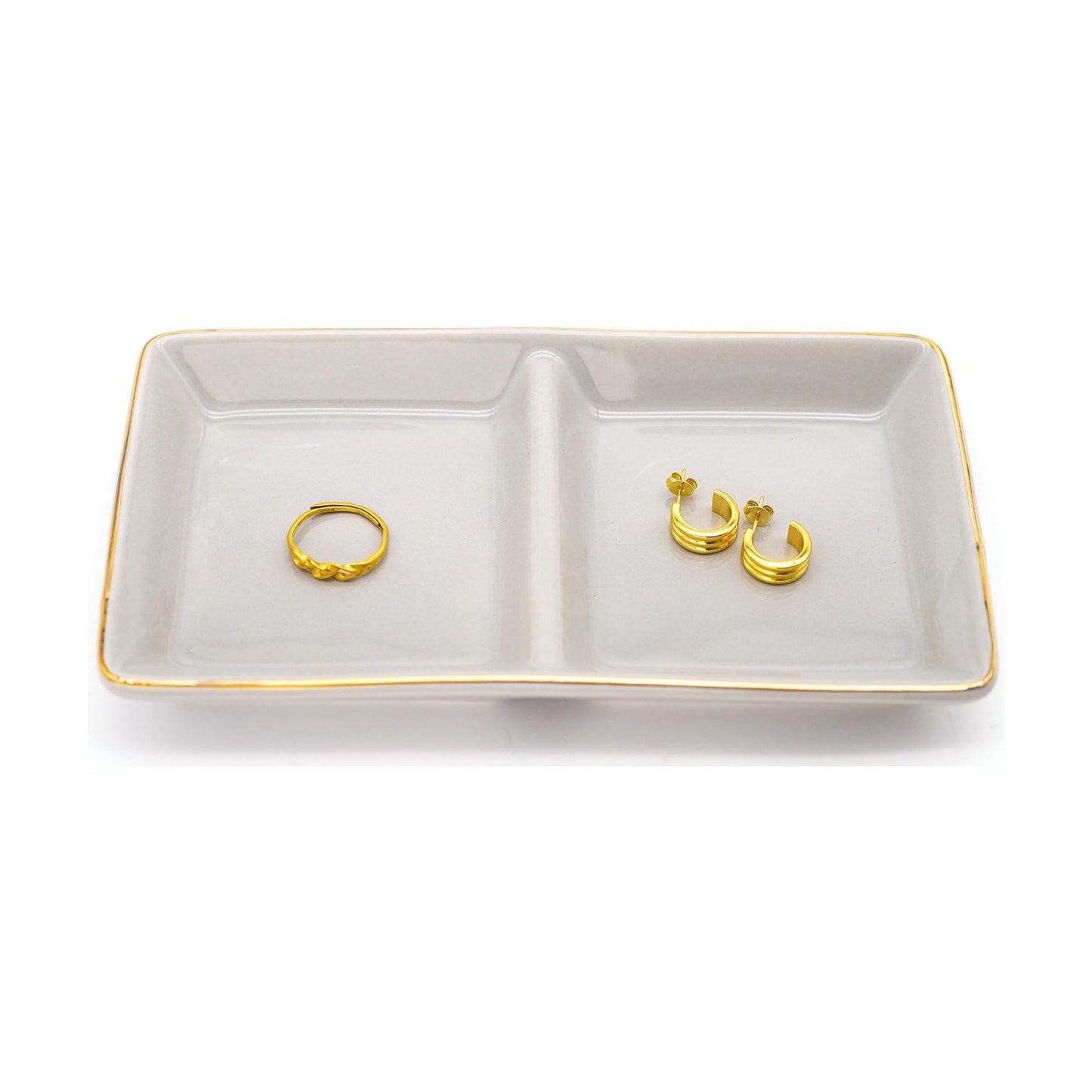 Ceramic Jewelry Dish Tray / Gray