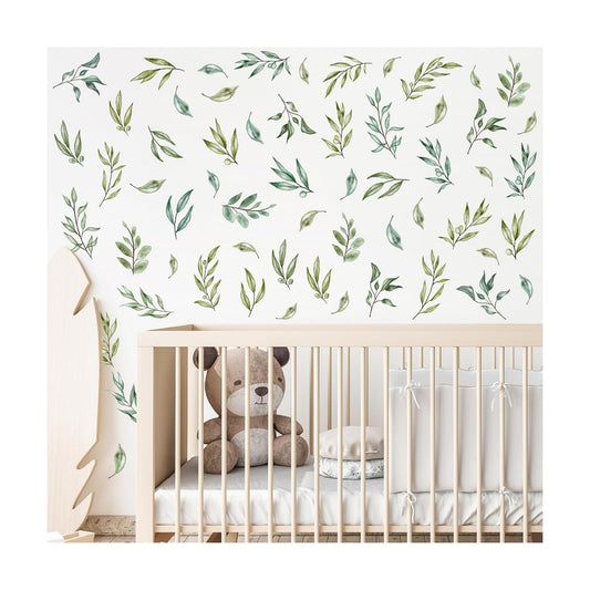 Wall Stickers Green Tree Leaf Wall Stickers Boho Leaf Decal Modern Leaves Wall Decals / Green Leaves