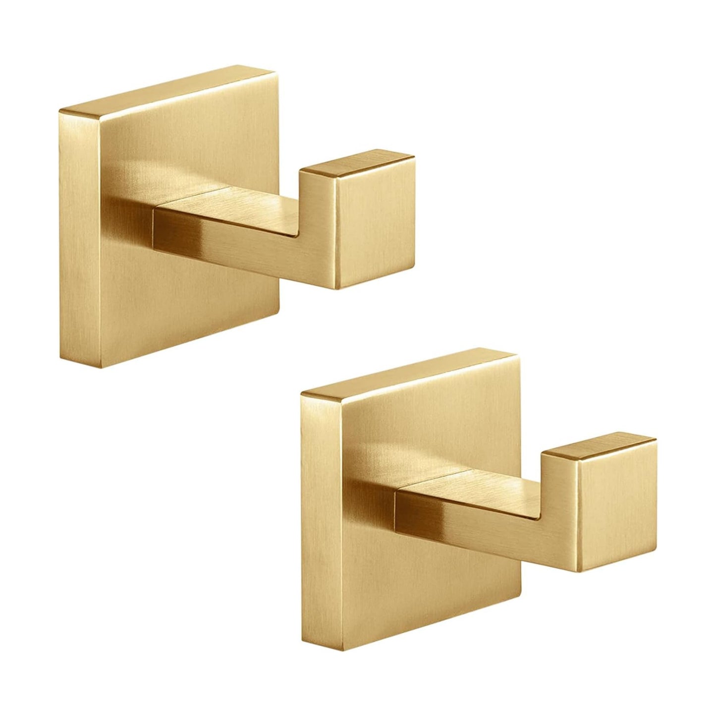 Wall Mounted Square Robe Hooks / Brushed Gold