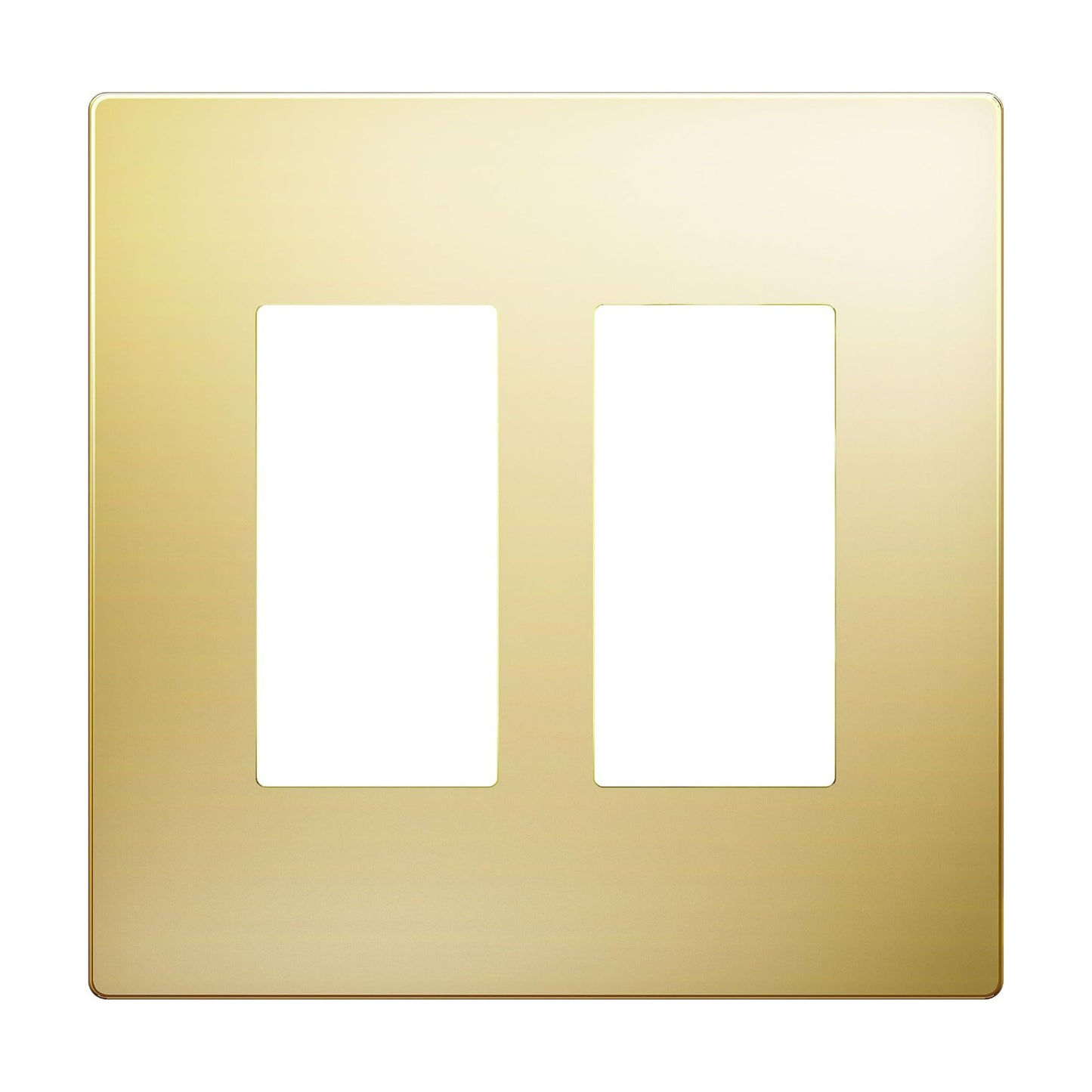 LIDER Double Decorator Metal Wall Plate, Mid-Size 2-Gang 4.88” x 4.92” | Screwless Cover, Temperature And Impact
