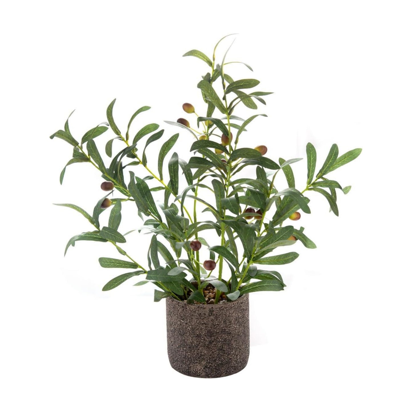 Artificial Olive Branches Real Looking Potted Plant Fake Olive / Green Olive Plant 18" H / 18 Inch