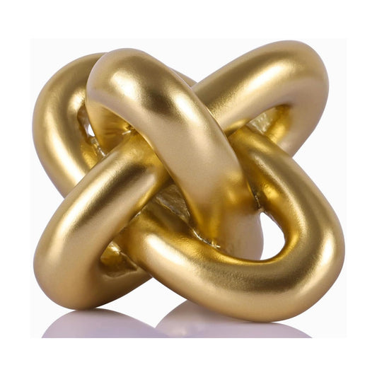 Knot Sculptures and Statues for Rustic Coffee Table Living / Gold