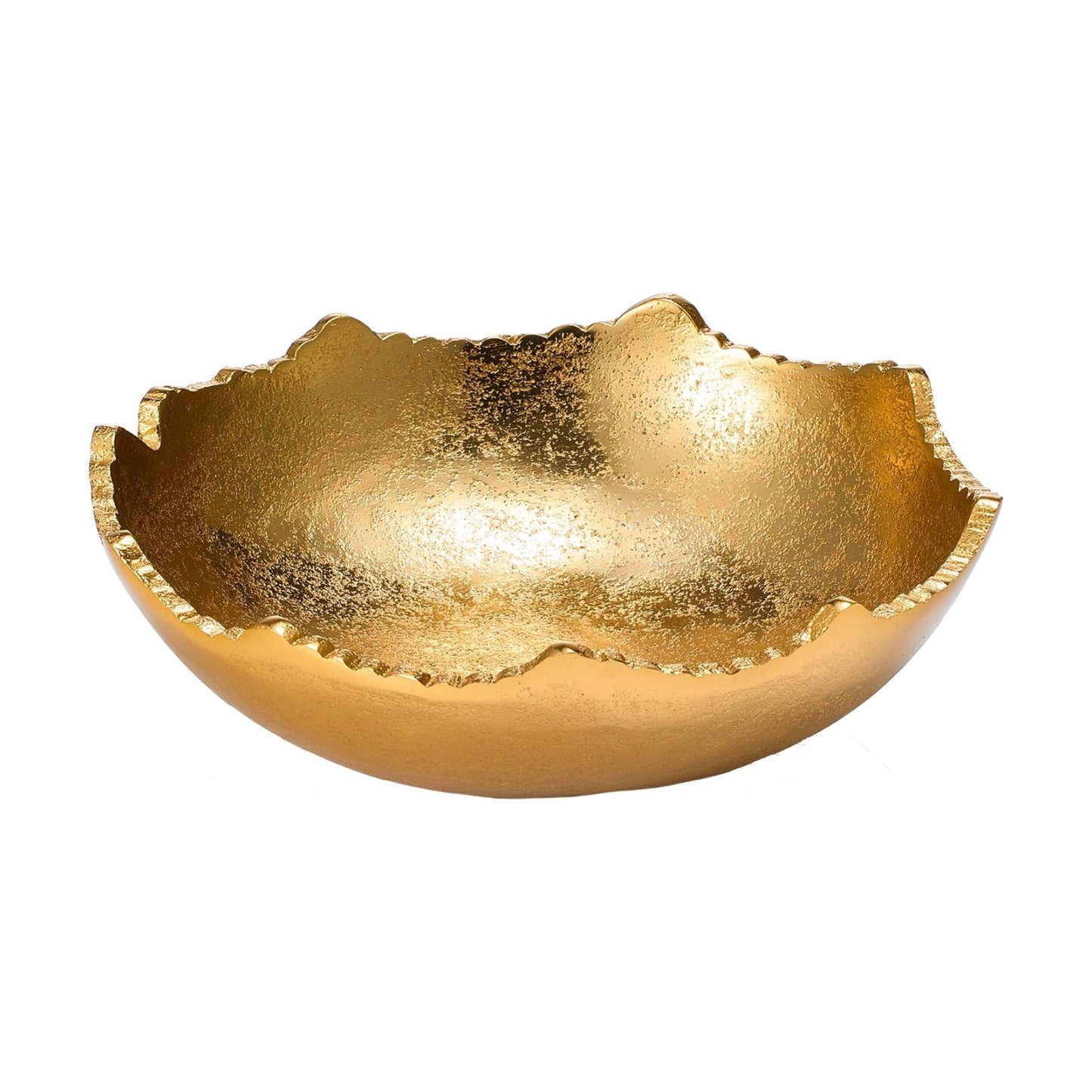 Decorative Moon Decorative Metal Torn Hammered Asymmetrical Centerpiece Bowl / Gold / 8.5 Inch