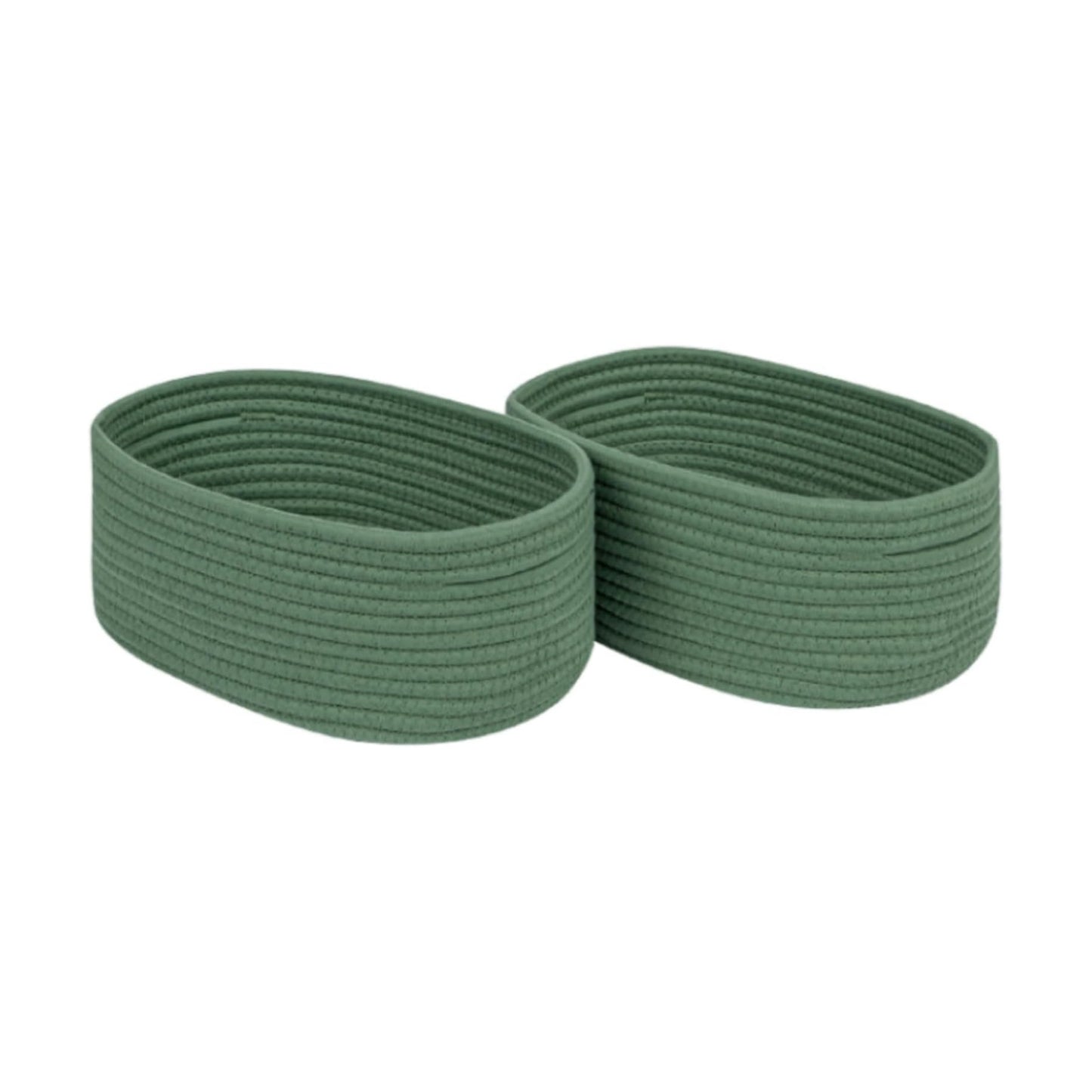 Woven Basket for Organizing/Storage / Green / Small Basket / Set of 2