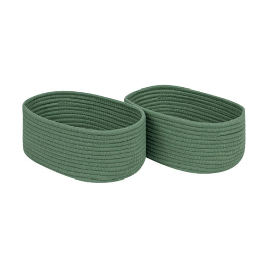 Woven Basket for Organizing/Storage / Green / Small Basket / Set of 2