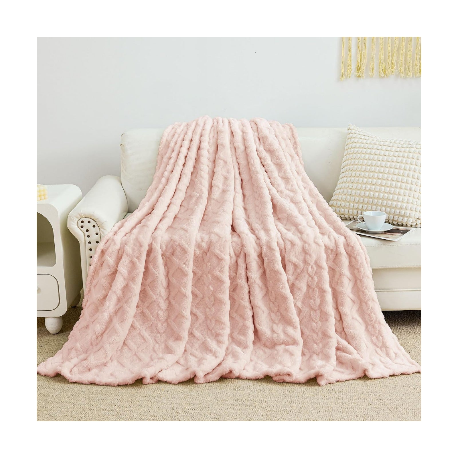 Aganear Fleece Throw Blanket for Couch Sofa 60"x80" Pink
