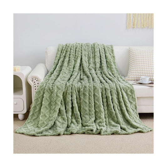 Aganear Fleece Throw Blanket for Couch Sofa 60"x80" Sage Green