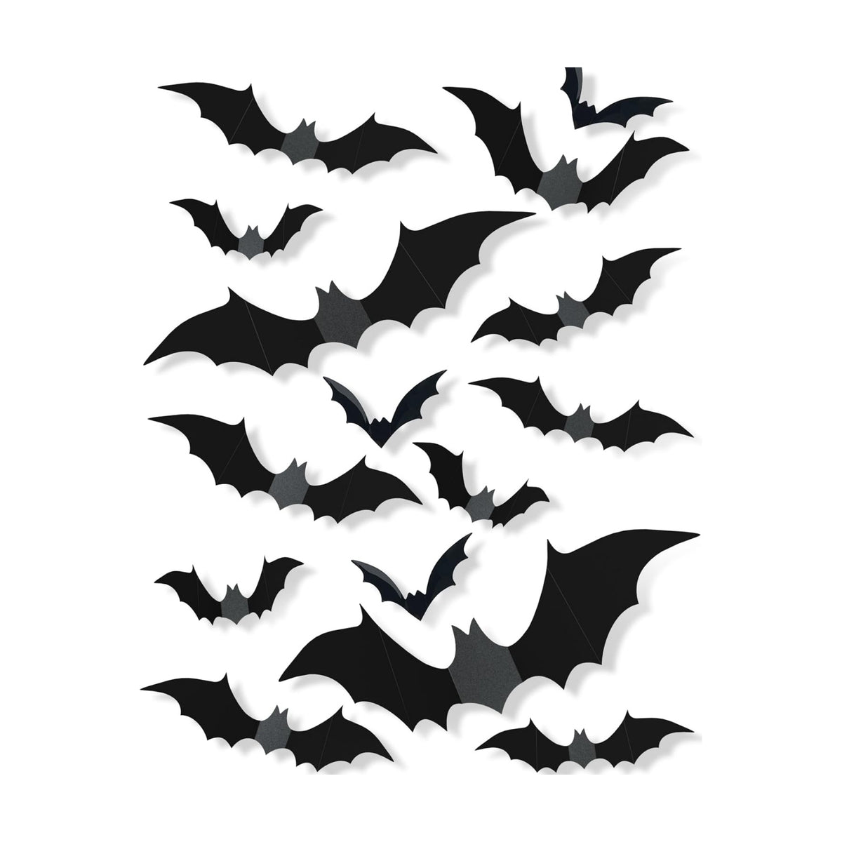 120 Pcs 3D Halloween Decorations Bats Decor,5 Sizes Bats Wall Decor Indoor