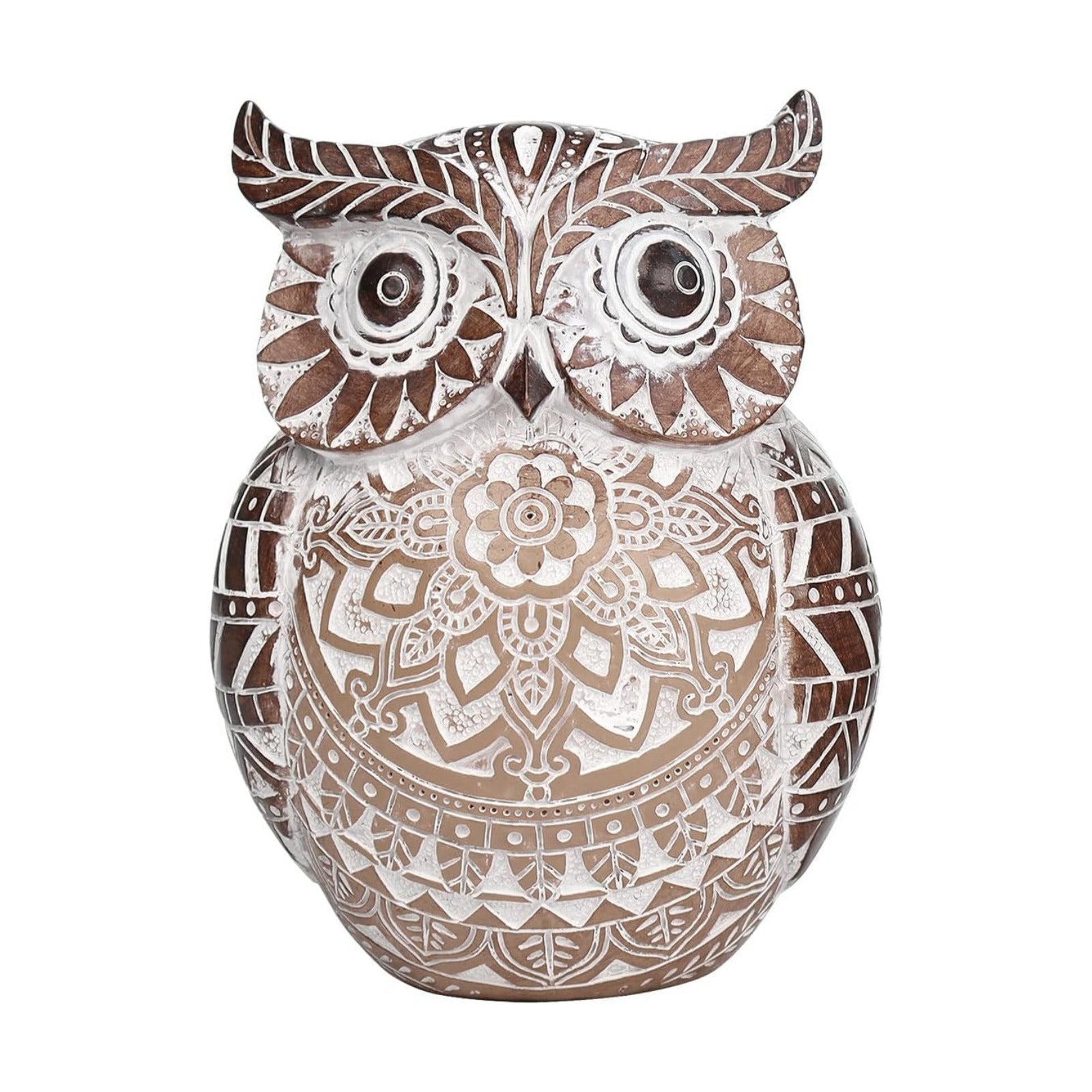 Chubby Owl Figurine Boho Decor / Small