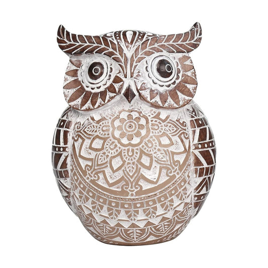 Chubby Owl Figurine Boho Decor / Small