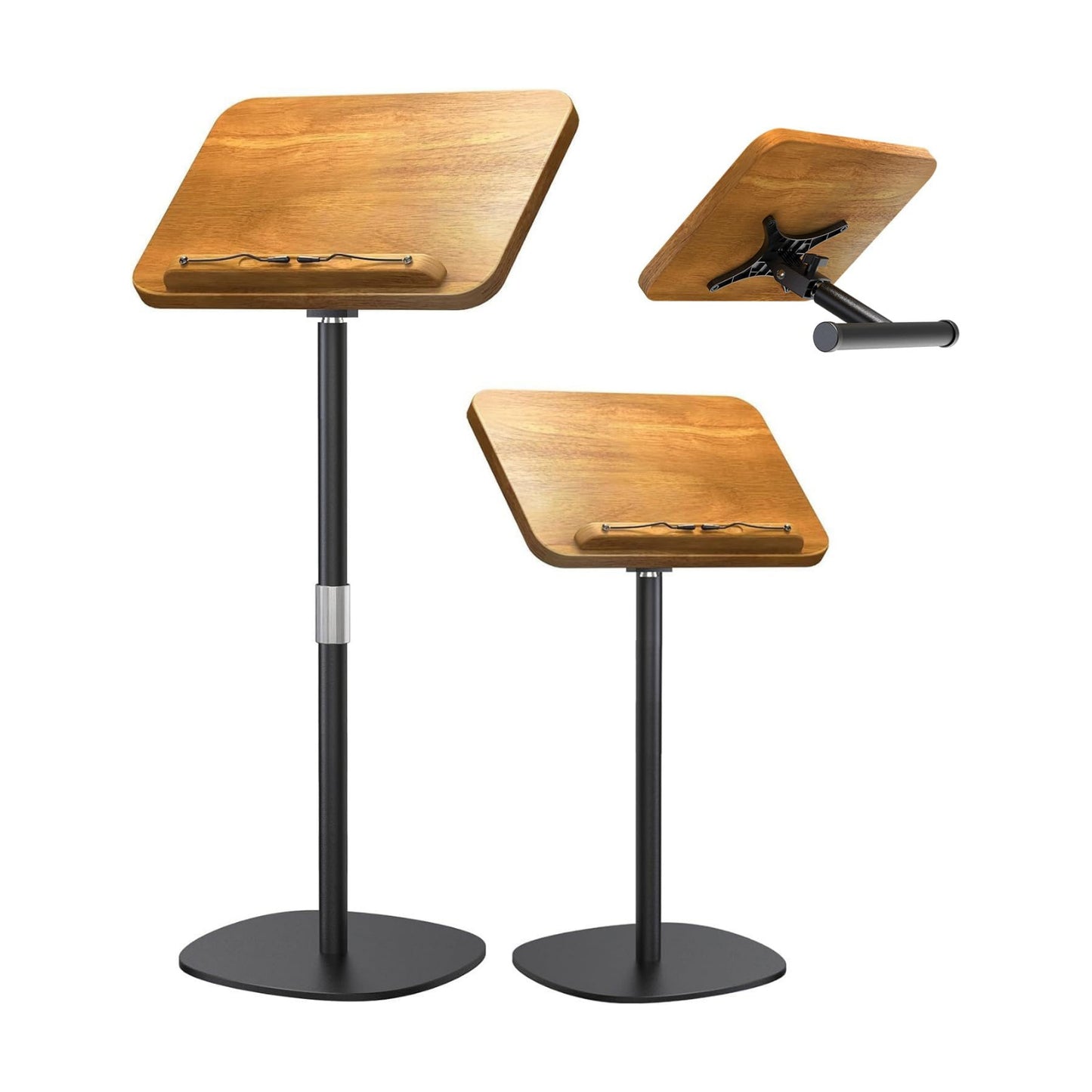 NAMON 2-in-1 Dual-use Floor & Desktop Book Stand, 100% Solid Wood, Height Adjustable from 16.5" to 51", Floor Reading