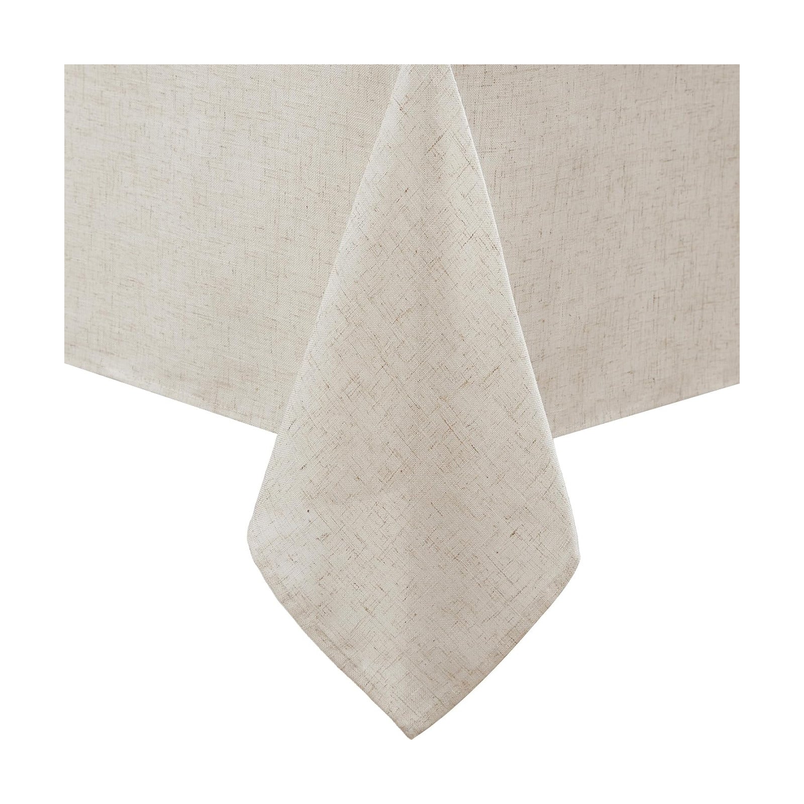 Laura Ashley Dothan Linen Blend Tablecloth, 60" x 120", Taupe | Combines the luxurious feel and beauty of natural linen