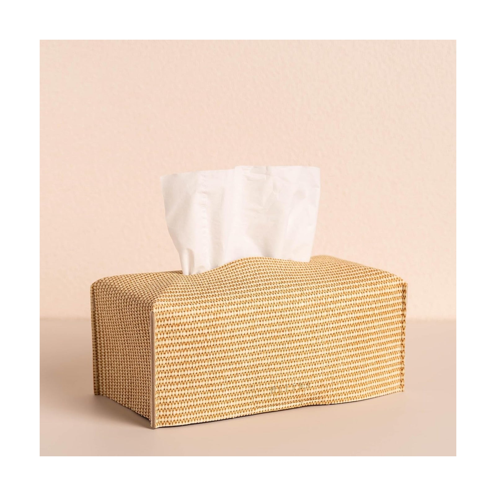 Aesthetic Rectangle Tissue Box Cover / Standard / Rattan Textured