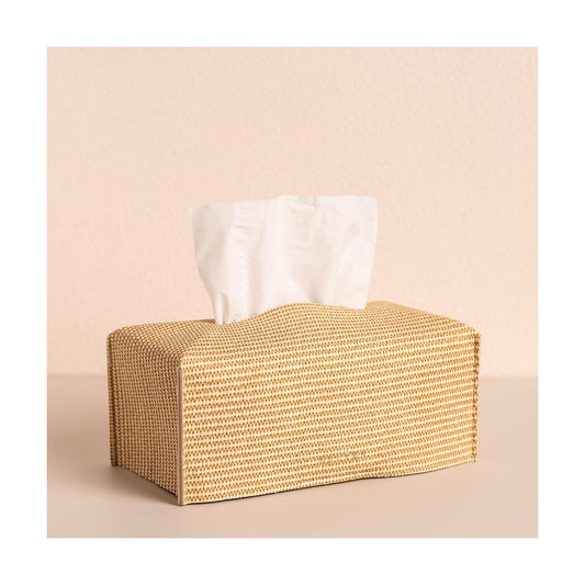 Aesthetic Rectangle Tissue Box Cover / Standard / Rattan Textured