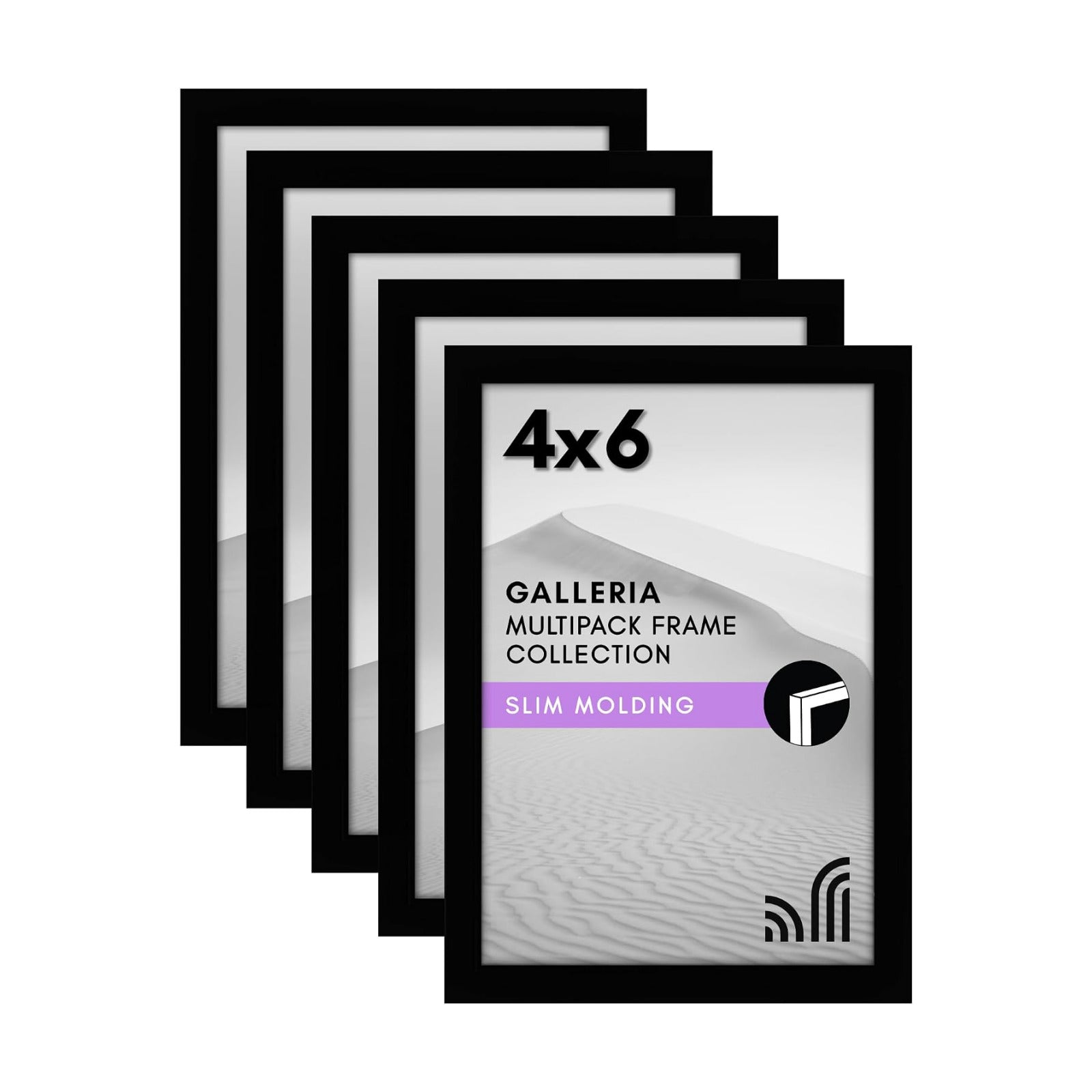 Picture Frame / Picture Frames for Tabletop / 4 x 6 / Black / Set of 5