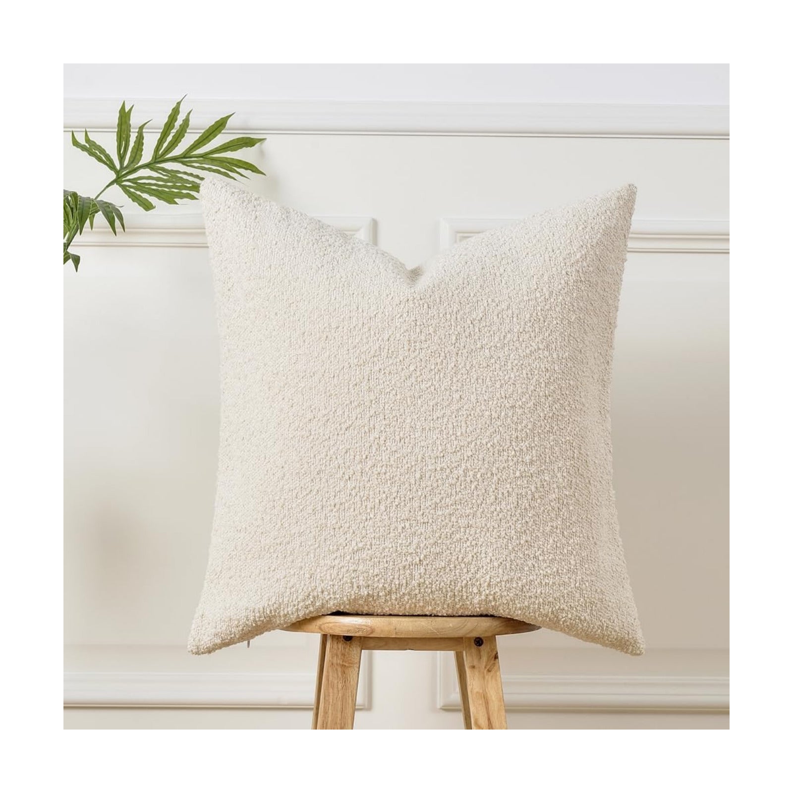 Textured Boucle Pillow Covers / Cream / 18 x 18