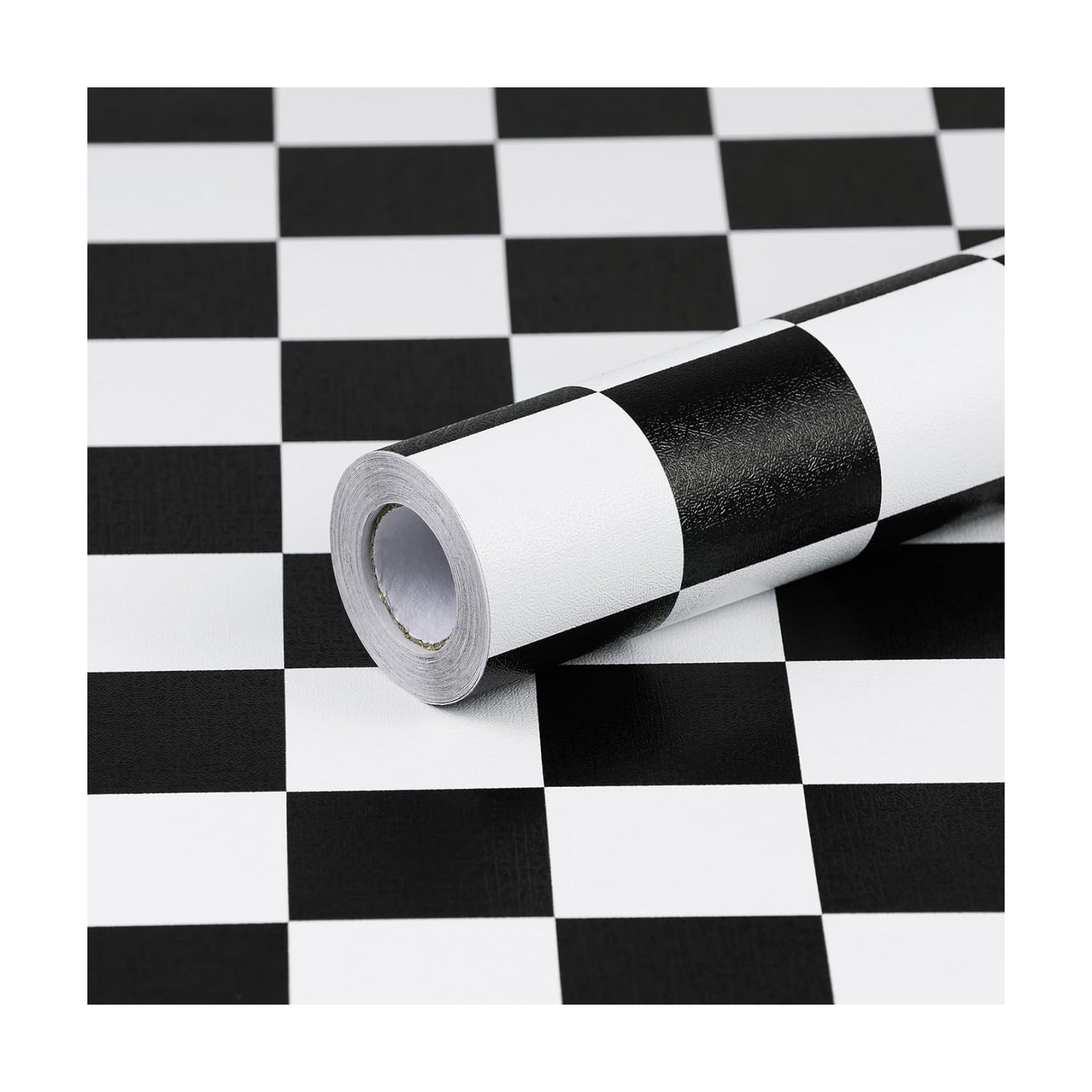 Checkerboard Peel and Stick Wallpaper Black White Peel and Stick Wall / 17.3 x 480 / Black/white