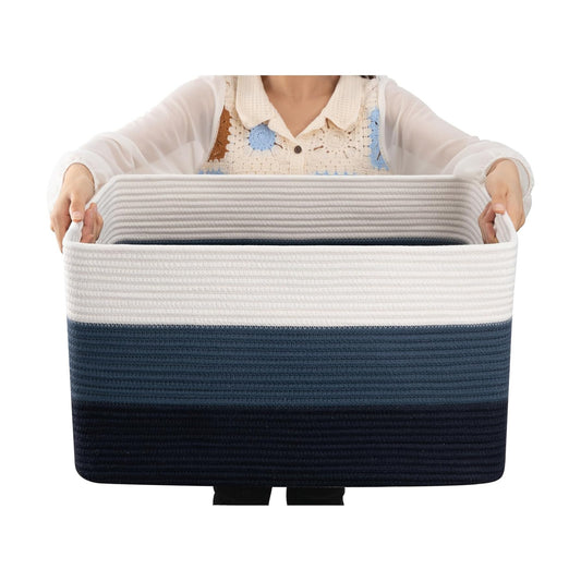 Rectangle Woven Baskets / Gradient Blue / 22 x 17 x 12