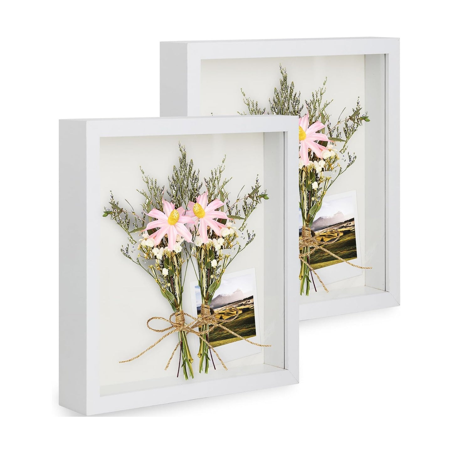 2pcs 11x14 Shadow Box Frame, 3D Picture Frame Display Cas with Real Transparent Glass for Photos, Memorabilia, Crafts