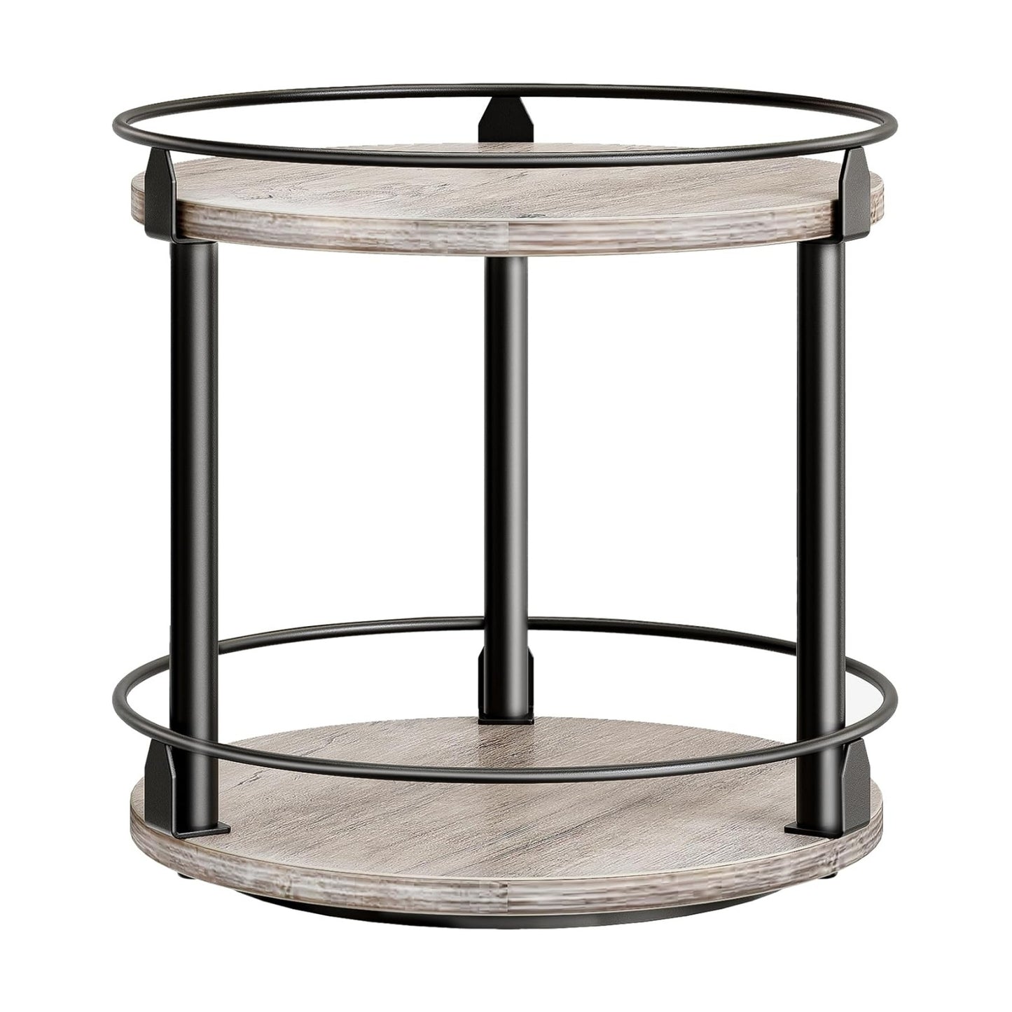 Lazy Susan Organizer, Rotating Spice Rack, 2 Tier Spice Turntable Organizer, Industrial Turntable Spice Holder, for
