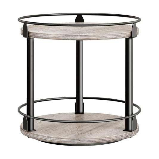 Lazy Susan Organizer, Rotating Spice Rack, 2 Tier Spice Turntable Organizer, Industrial Turntable Spice Holder, for