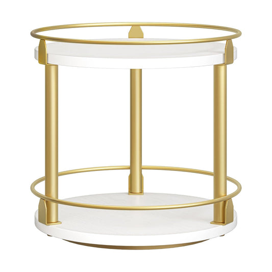 Lazy Susan Organizer, Rotating Spice Rack, 2 Tier Spice Turntable Organizer, Industrial Turntable Spice Holder, for