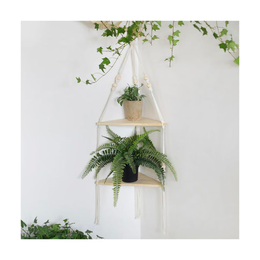 2 Tier Wood Floating Shelves / White - 2 Tier