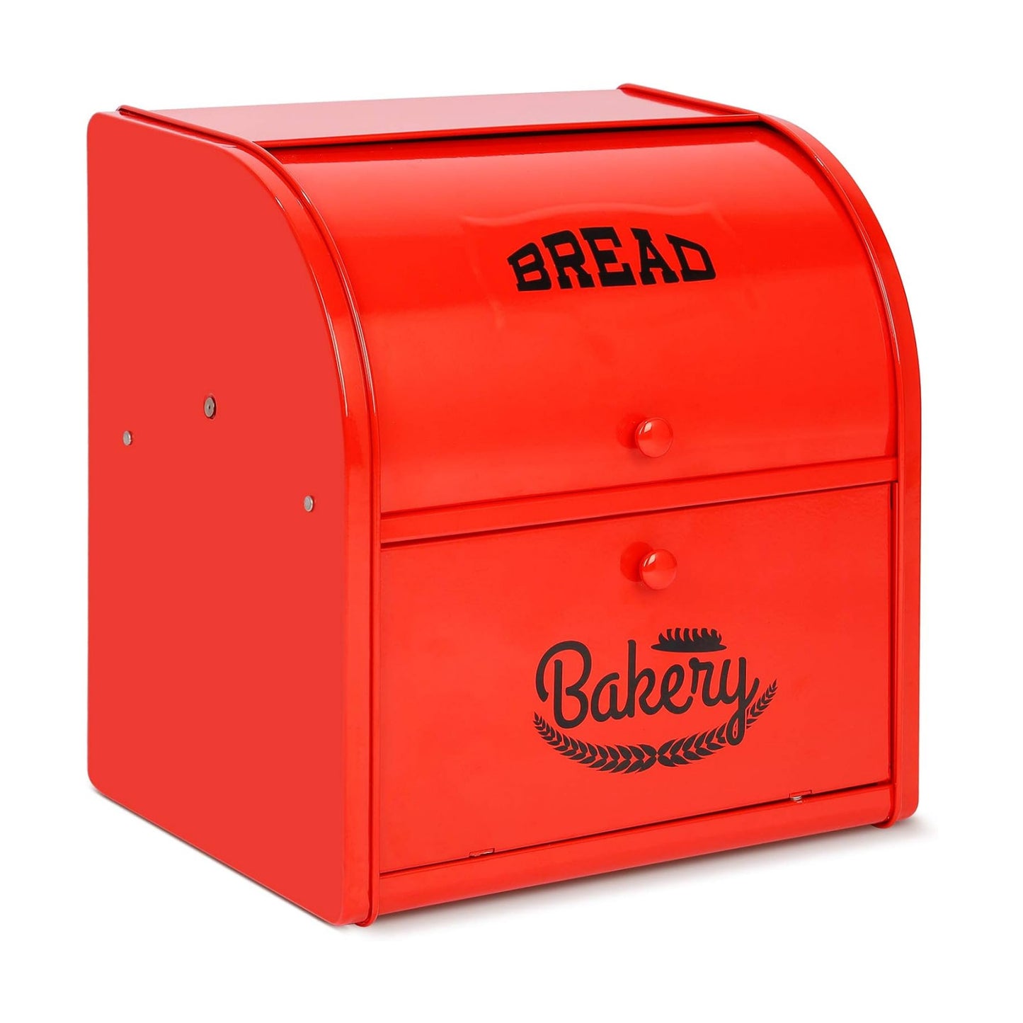 Bread Box, Metal Bread Box for Kitchen Countertop, 2 Layer Roll Top Bread Boxes, Stainless Steel Bread Storage, Kitchen