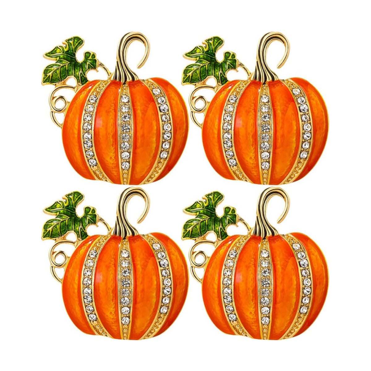 ABOOFAN 4pcs Pumpkin Napkin Ring Fall Thanksgiving Halloween Napkin Holder Harvest Festival Buckles Serviette Buckle Holder for Dinner Fall Gathering Table Decoration