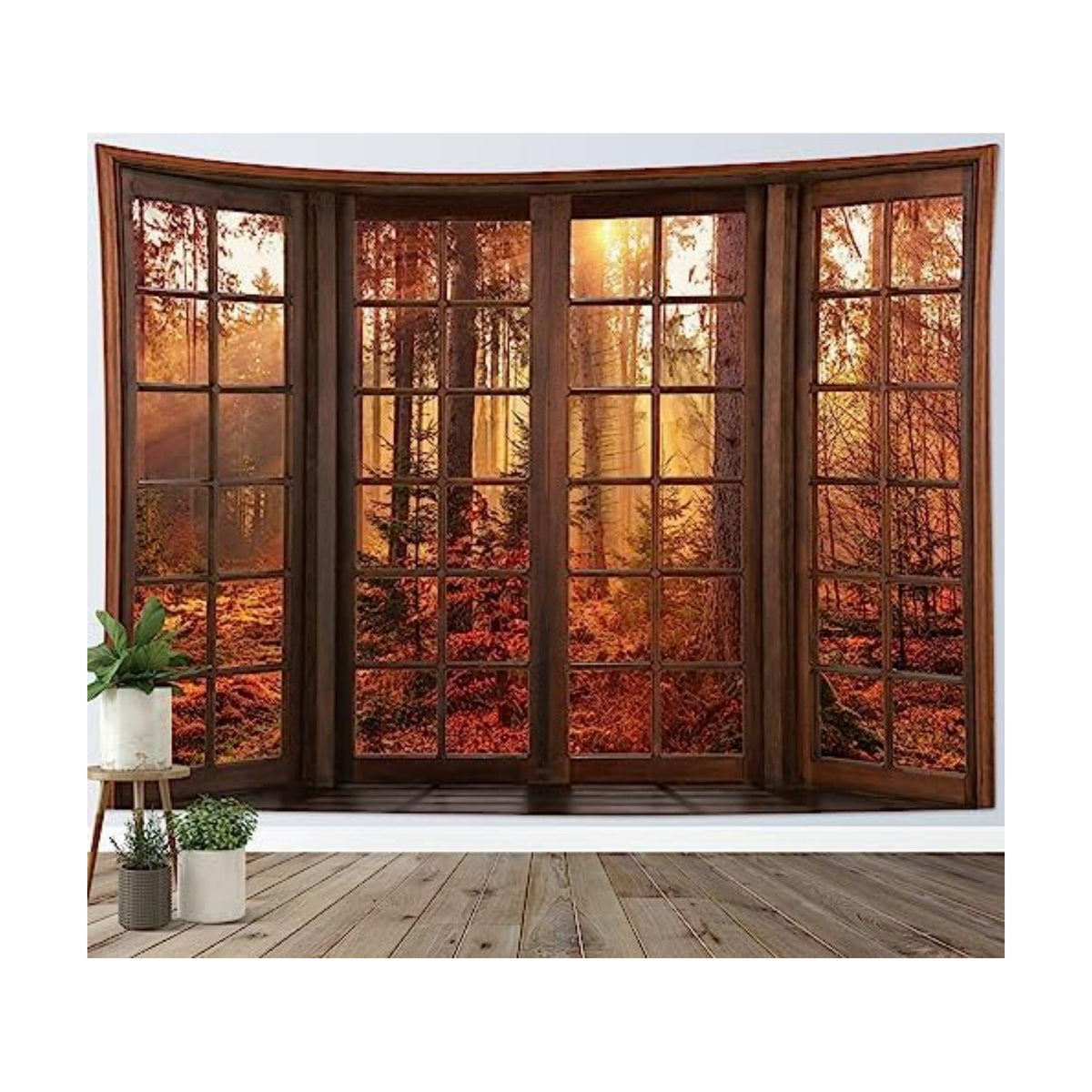 HVEST Orange Fall Tapestry for Bedroom,Forest Wall Decor,40L x 60W Inches