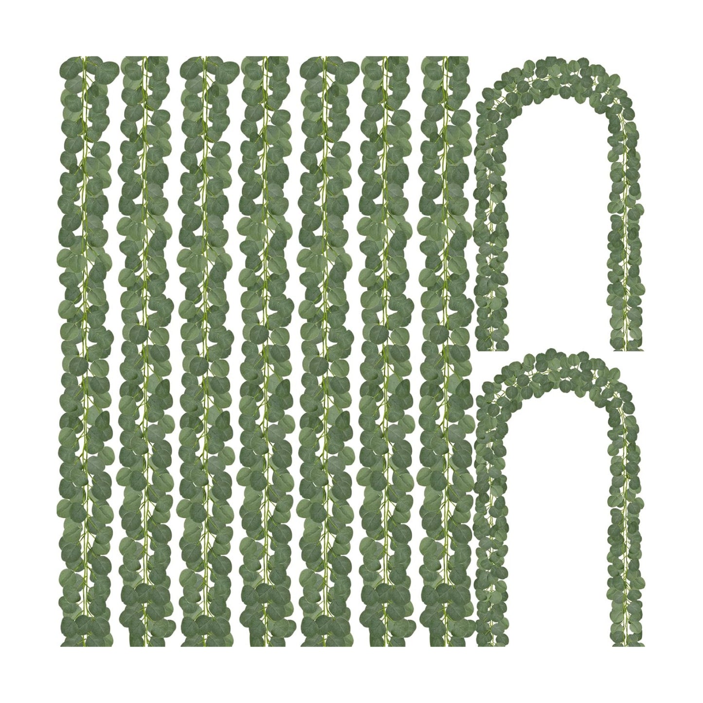 Artificial Greenery Garland Faux Eucalyptus Leaves Table Vines / 168FT / Set of 24