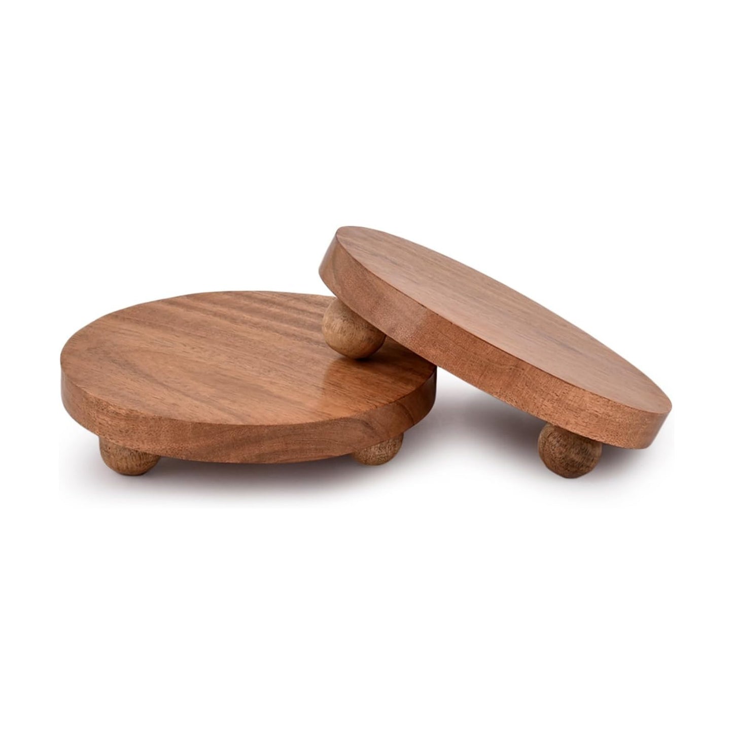 Display Stand Round Acacia Wood Stand for Display Wooden Stand