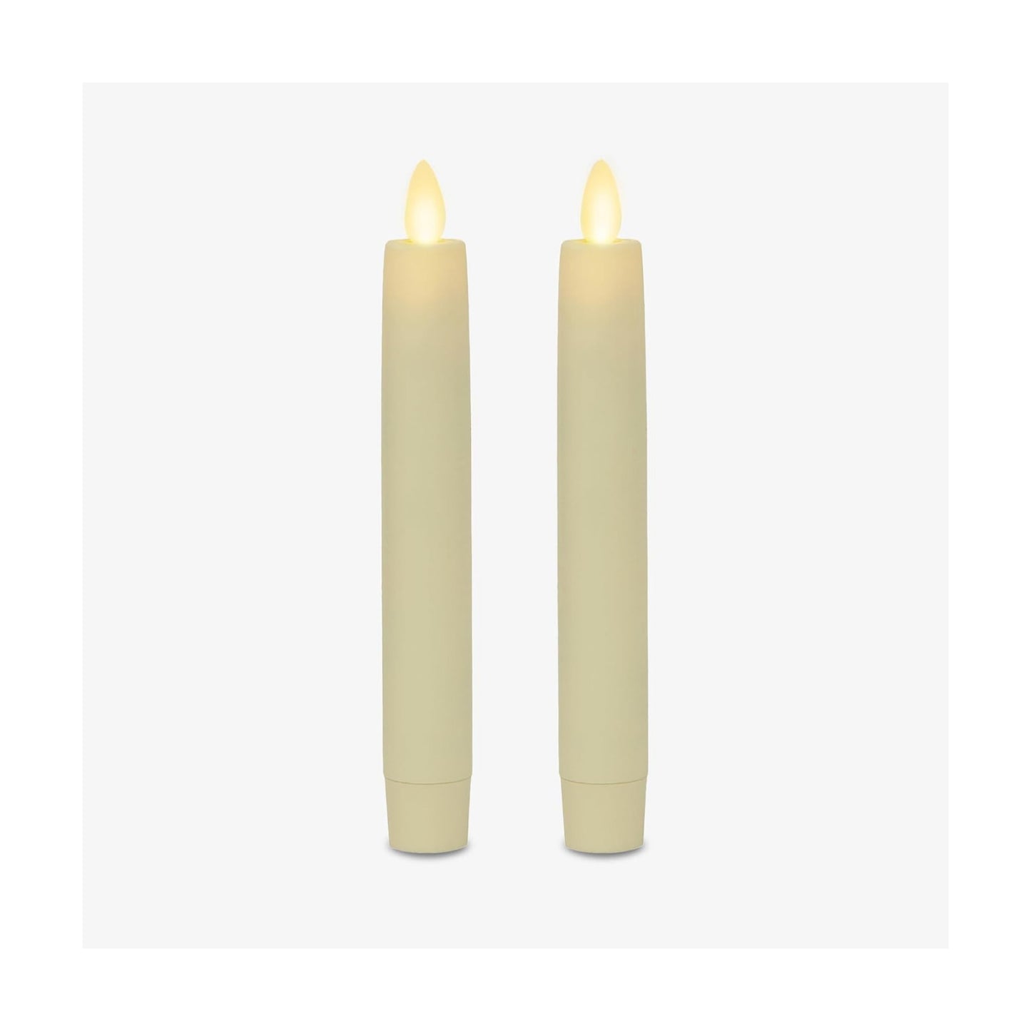 Luminara - Flameless Battery Operated Taper Candle - Ivory - Pack of 2-1x6 inch - LED Flickering Flame - Realistic Safe
