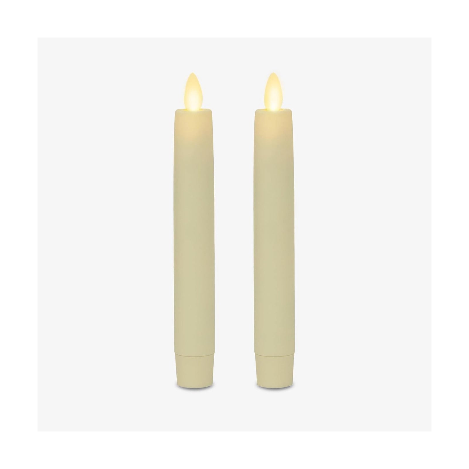 Luminara - Flameless Battery Operated Taper Candle - Ivory - Pack of 2-1x6 inch - LED Flickering Flame - Realistic Safe