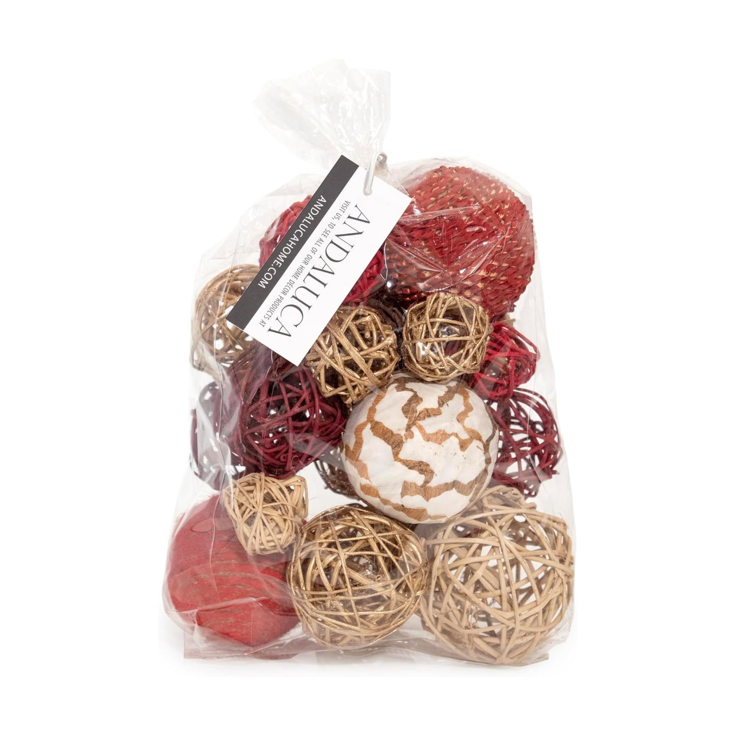 Decorative Balls Bag Bowl Filler Home Decor / Red Gold