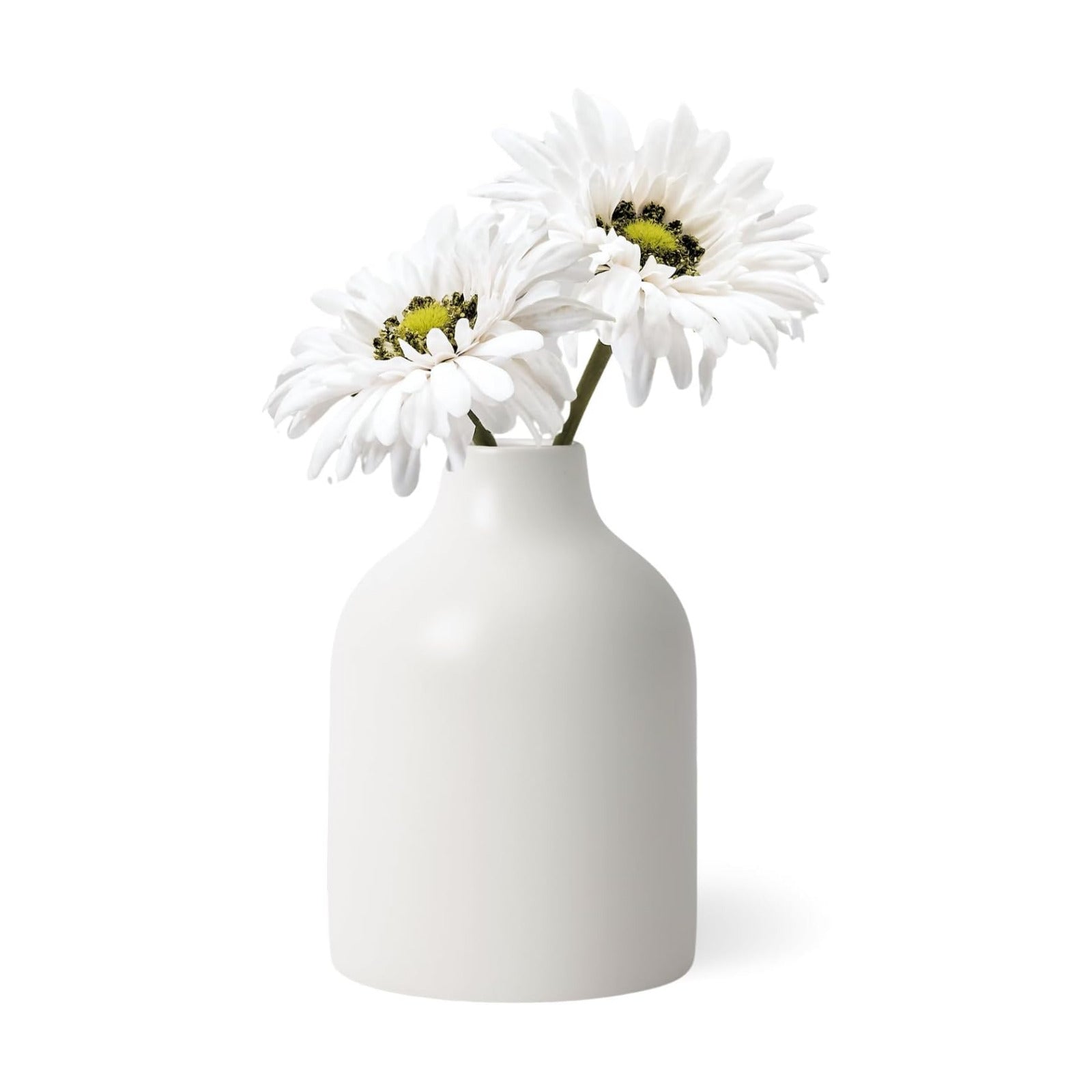 Ceramic Vase for Flowers Home Decor / 5.5" Height / White / 5.5 Inch