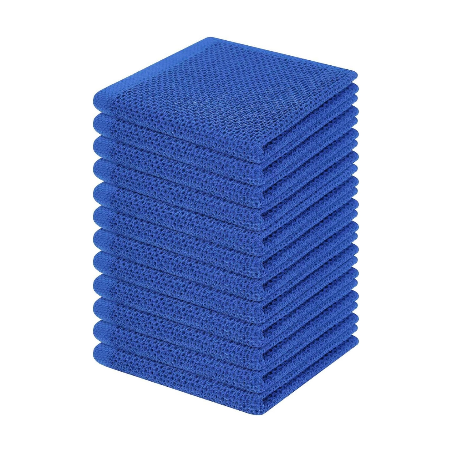 Homaxy 100% Cotton Waffle Weave Kitchen Dish Cloths 12-Pack, Blueberry | 12 x 12 Inches, Ultra Soft Absorbent Dish