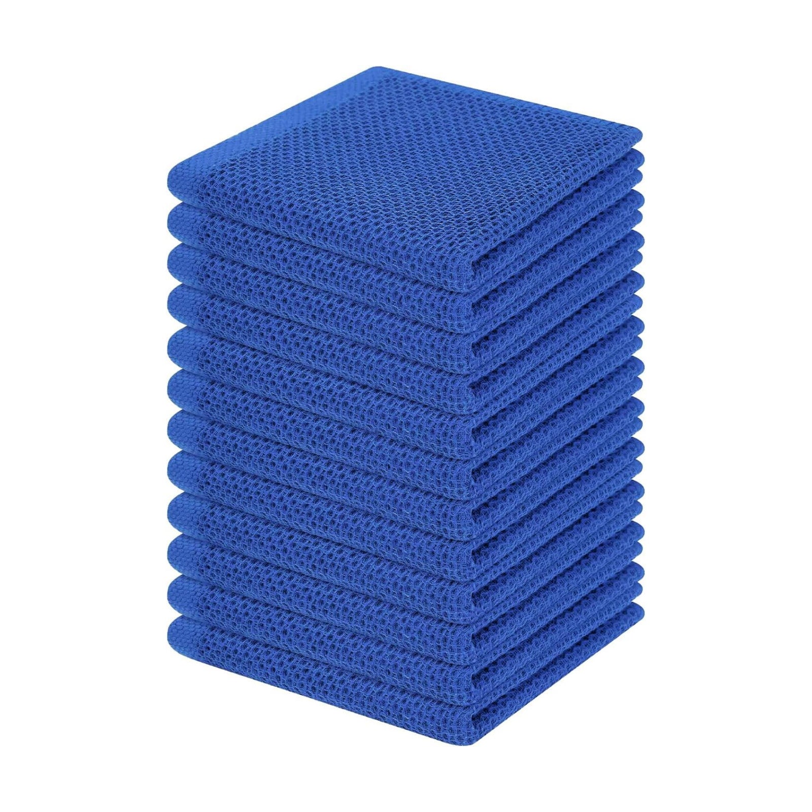 Homaxy 100% Cotton Waffle Weave Kitchen Dish Cloths 12-Pack, Blueberry | 12 x 12 Inches, Ultra Soft Absorbent Dish