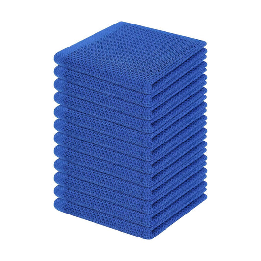 Homaxy 100% Cotton Waffle Weave Kitchen Dish Cloths 12-Pack, Blueberry | 12 x 12 Inches, Ultra Soft Absorbent Dish