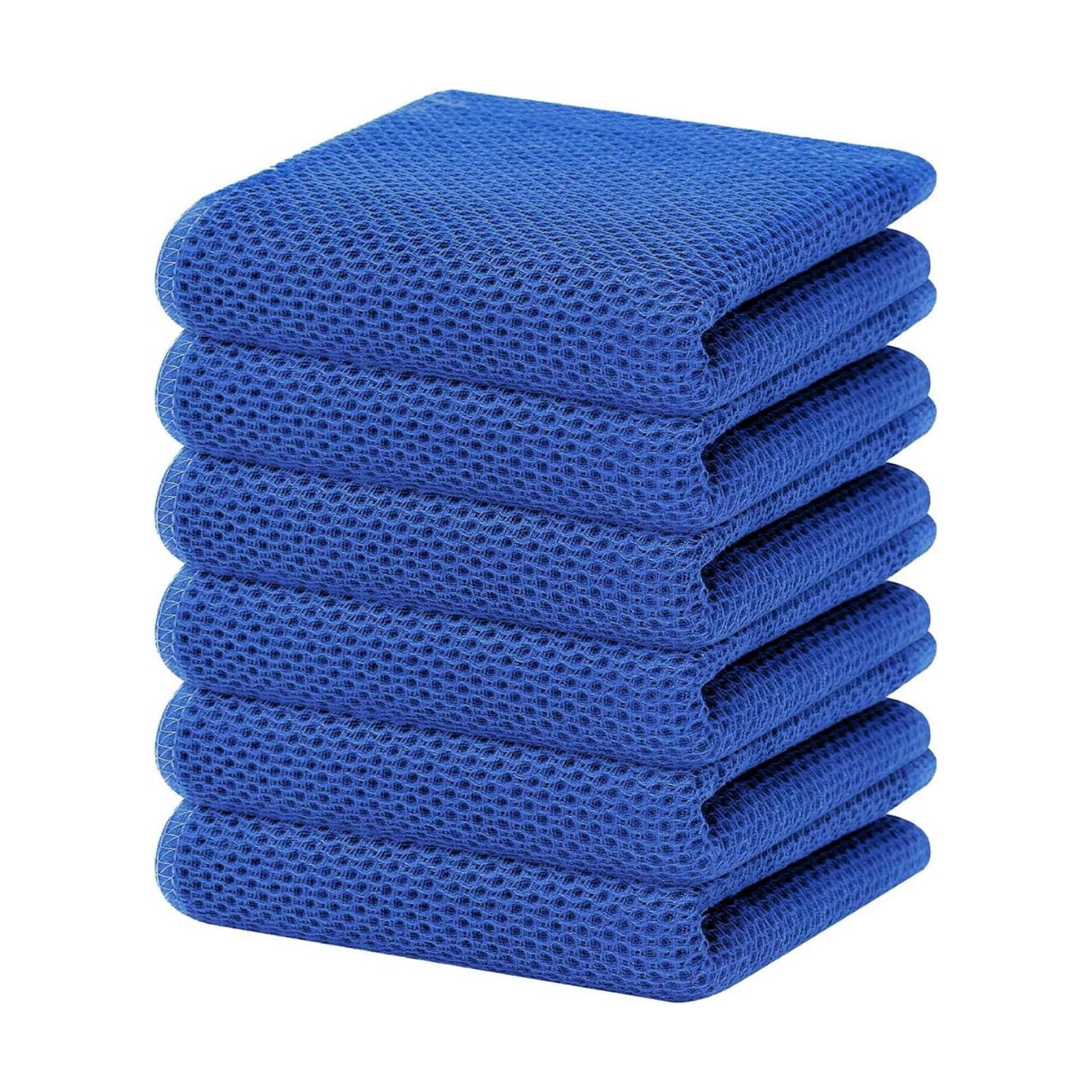 Homaxy 100% Cotton Waffle Weave Kitchen Dish Towels 6-Pack, Blueberry | 13 x 28 Inches, Ultra Soft Absorbent Dish