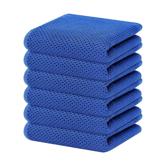 Homaxy 100% Cotton Waffle Weave Kitchen Dish Towels 6-Pack, Blueberry | 13 x 28 Inches, Ultra Soft Absorbent Dish