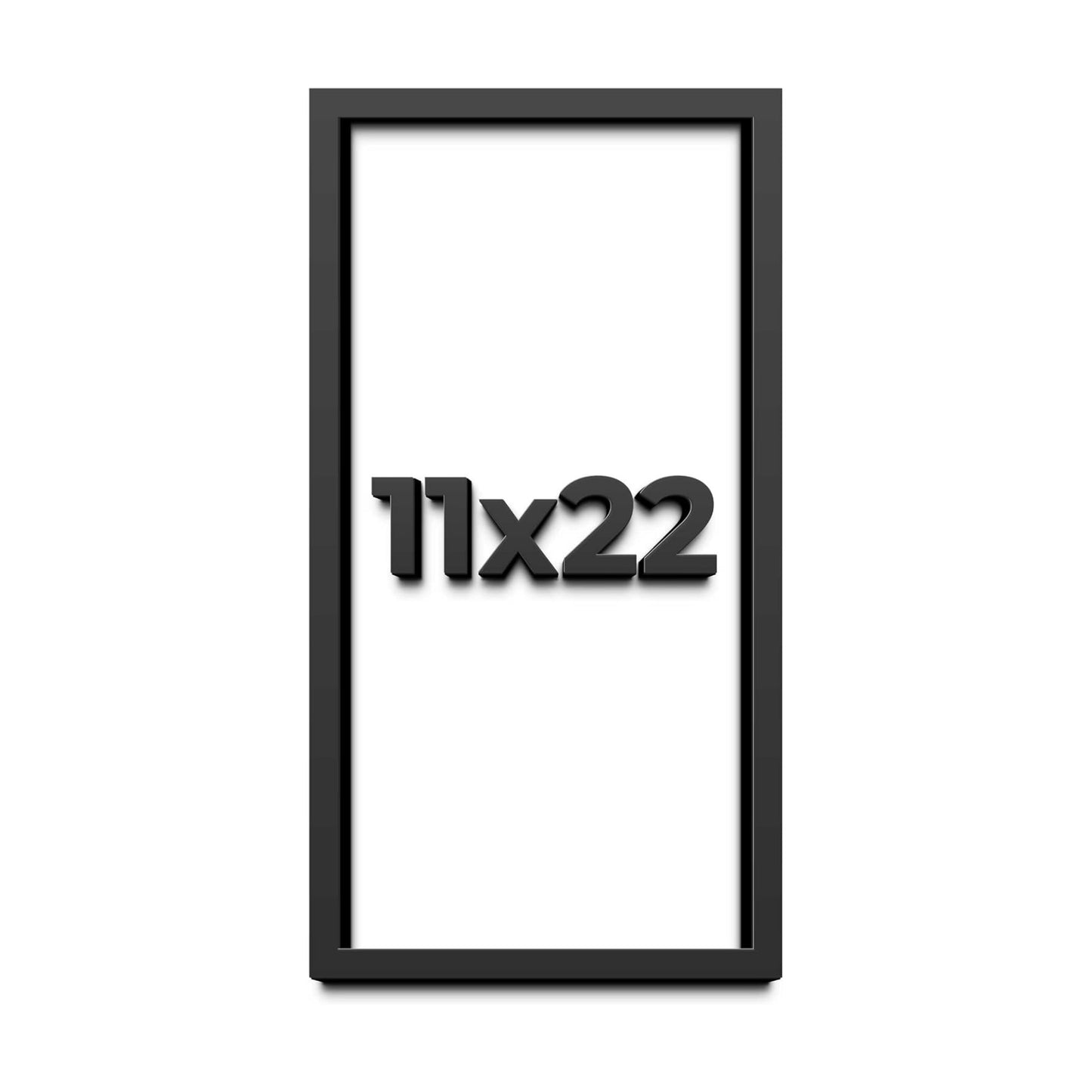 11x22 Shadow Box Frame Black | 1 Inch Deep Real Wood | Contemporary Shadowbox Display Frame | UV Resistant Acrylic