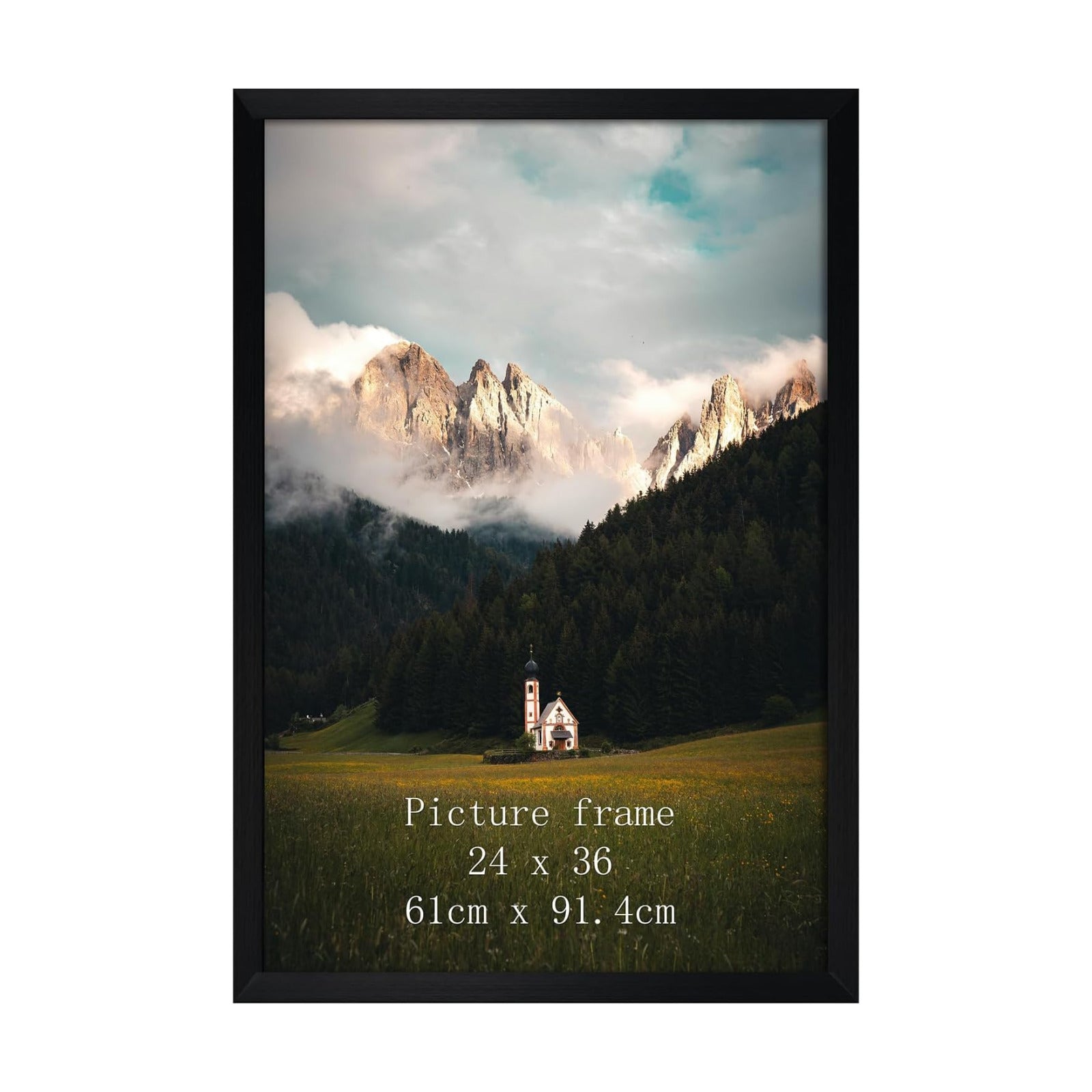 Giftgarden 24x36 Poster Frame Black, 36x24 Metal Picture Frame for Wall Display, 1 Pack